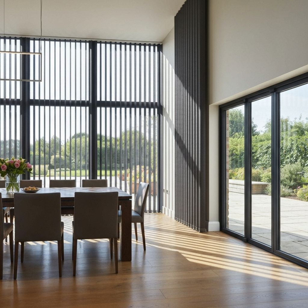 Luxury vertical blinds in dining room