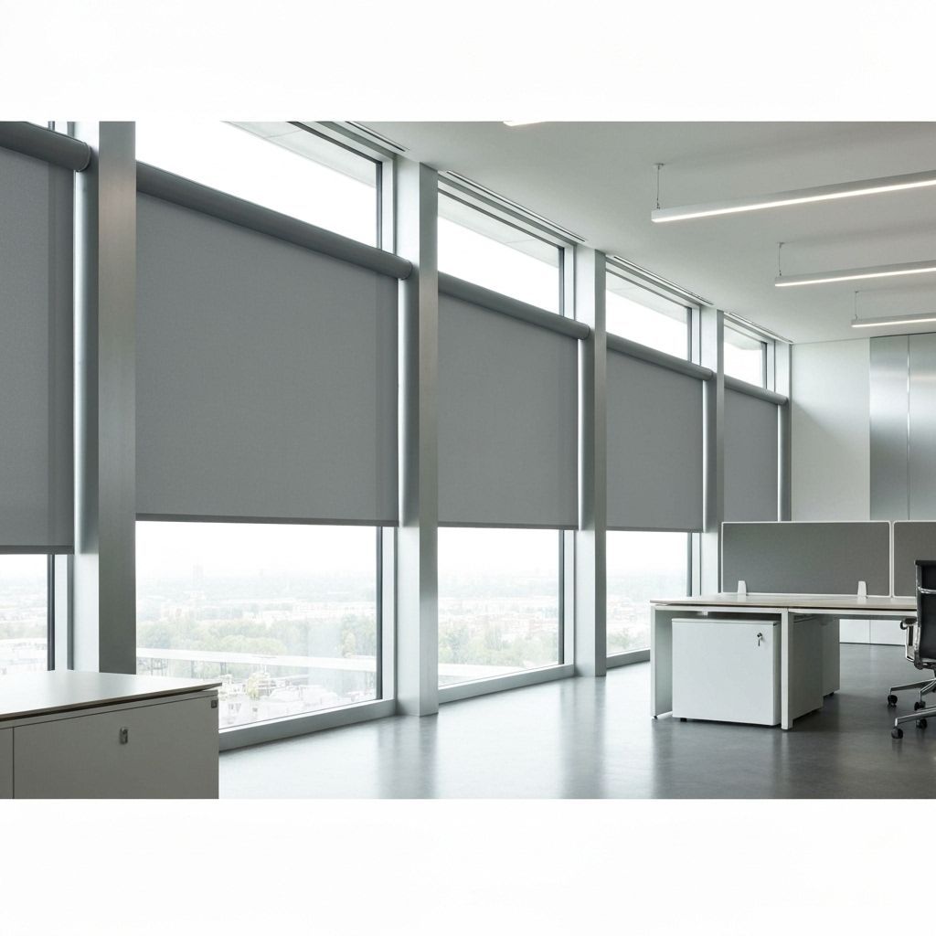 Modern roller blinds in contemporary office